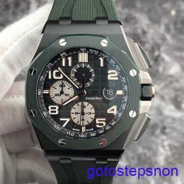 Functional AP Wrist Watch Royal Oak Offshore Series 26405CE Smoked Green 44mm Date Display Timing Function Automatic Mechanical Men's Watch