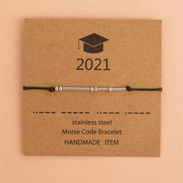 Charm Bracelets Unique Morse Code Graduation Bracelet Class Of 2024 Seniors Wish Stainless Steel Charms Friendship