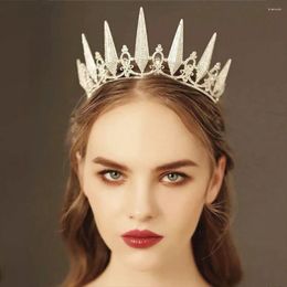 Hair Clips Korean Luxury Crystal Crown Silver Gold Color Accessories Tiara Women Wedding Rhinestone Bridal Jewelry