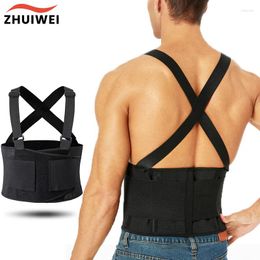 Waist Support Back Brace Lower Lumbar For Men And Women - Heavy Lifting With Removable Suspenders-Adjustable Belt