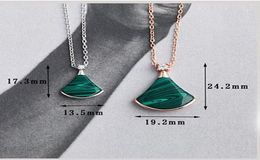 925 STERLING SILVER Natural fanshaped agate designer necklace for lady Design Women Party Wedding Luxury Jewellery for Bride8780823