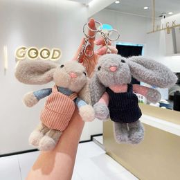 Plush Bunny Keychain Rabbit Stuffed Animals Ornaments Pendant Backpack Clip Pink 16cm, Plush Toys Key Chain