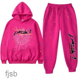 555 Spider Hoodie Crewneck Selta de moletom rosa Capuz de capuz roxo Capuz de manga longa suéter de designer masculino moleto