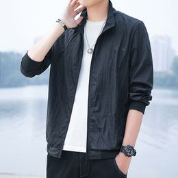 2024 men's fashion Oversized sports standing collar men's jacket men's sunscreen and waterproof