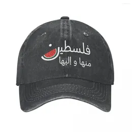Ball Caps Vintage Palestine With Watermelon Baseball Unisex Distressed Denim Washed Snapback Cap Palestinian Workouts Hat