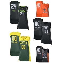 2024 Women Seattle Storm Basketball Jersey Dulcy Fankam Mendjiadeu Joyner Holmes Jade Melbourne Alaina Coates Kaela Davis Skylar Diggins-Smith Nneka Ogwumike