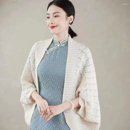 Scarves Tie Up Women's Cardigan Summer Beach Breathable Knitted Shawl Hollow Out Sun Protection Clothing Women