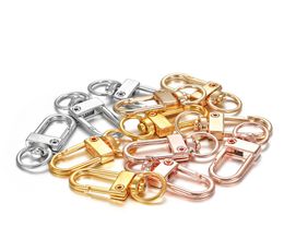 10pcslot 1233mm Gold Plate Rotating Dog Buckle Zinc Alloy Bag Hook Buckle Key Ring Connectors For DIY Jewellery Making Supplies2935422