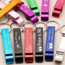 Party Supplies 10/30/50/100 Pcs Personalised Bottle Opener Keychain Wedding Favours Custom Engraved Brewery El Restaurant Logo Gifts