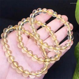 Link Bracelets 8mm Natural Lemon Citrine Bracelet Round Bead Women Beautiful Colorful Crystal Energy Healing Fashion Jewelry 1PCS