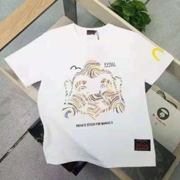 New Trendy Brand Colourful Buddha Head Printed Round Neck Short Sleeved Cotton For Both Men Women In Summer, And Versatile T-Shirt 892554