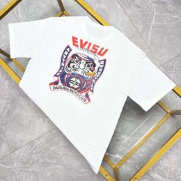 2024 High Quality Trendy Brand EV Fushen Smoking Dharma Letter Printing Casual Short T-Shirt Half Sleeved Versatile Top 247254