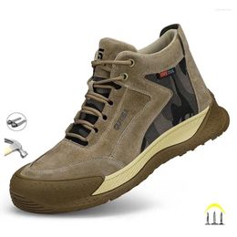 Boots Versatile Men's Casual Safety Shoes Outdoor Steel Toe Anti Smashing And Piercing Work