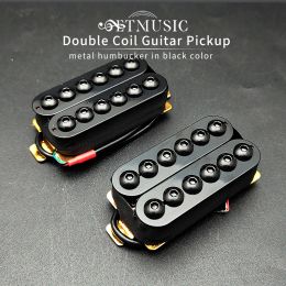 Cables Adjustable Metal Double Coil Electric Guitar Pickups Humbucker Punk Black