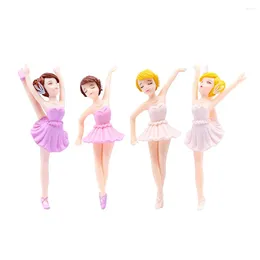 Decorative Figurines 4Pcs Miniature Ballet Desktop Collection Cake Decoration Topper Pot