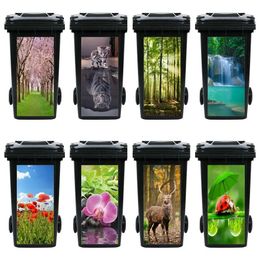 Selfadhesive PVC Trash Can Sticker Custom Size Waterproof Wallpaper Garbage Bin Renovation Cover Decal Mural For Kitchen Decor 240418