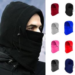 Berets Winter Fleece Hood Hats Outdoor Riding 2 In 1 Neck Warmer Caps Coldproof Ski Mask Warm Bonnet