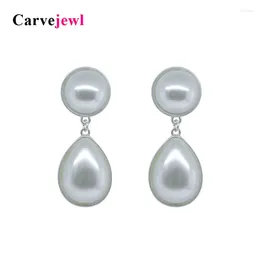 Dangle Earrings Carvejewl Post Pearl For Women Jewelry Girl Gift Simple Korean Tear Drop Classical