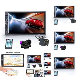 GPS 2 Din Radio Bluetooth HD 7" MP5 Player Touch Screen FM SD USB ISO Power Aux Input Rear View Camera Car Audio GPS GPS