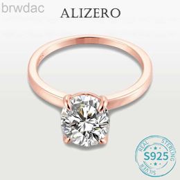 Solitaire Ring ALIZERO 9mm 3ct D Color Oval Moissanite Rings 4 Prong Classic Trendy Solitaire Women Wedding Band GRA Certified 925 Sliver Ring d240419