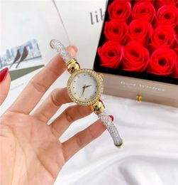 Fashion wrist watches Women Girl Colourful crystals Bracelet style Metal steel band quartz Brand watch D119004187