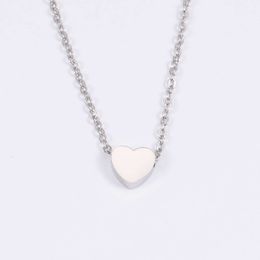 Fashion Best Friend Gift Necklace with Mirror Stainless Steel Peach Heart Delicate Pendant Bet Stainle