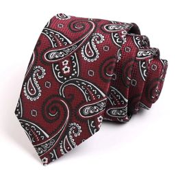 Arrivals Mens Luxury 7CM Tie Fashion Formal Neck for Men Business Suit Work Necktie Geometric Print Red Ties 240415