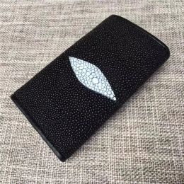 Wallets Unisex Authentic Real True Stingray Skin Male Female Short Key Wallet Genuine Exotic Leather Women Men Small Purse Card Holders