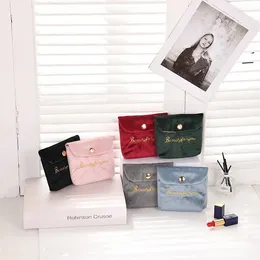 Storage Bags 14x2x12.5cm Korean Velvet Candy Ladies Makeup Bag Fashion Cosmetic Case Gift Outdoor Dec