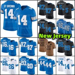 Amon-ra St Brown 26 Jahmyr Gibbs Football Jersey Jersey Hendon Heandon Booker Barry Sanders Jameson Williams Sam Laporta Brang Malcolm Rodriguez Jared Goff David Montgomery