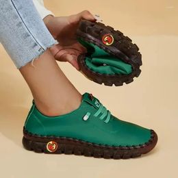 Casual Shoes High Quality Moccasins Beef Sole Women's Single 2024 Spring Comfortable Mother Sneakers Women Luxury