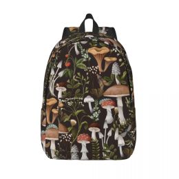 Bags Autumn Mushrooms Berries And Bugs Backpack Kawaii Natural Vintage Mushroom Schoolbag For Student Boys Girls Bagpack Travel Bag