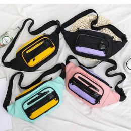 Packs Leisure Canvas Bum Zipper Crossbody Waist Bags for Women Hip Hop Waist Packs Shoulder Packs Banana Bags Belt Package for Ladies