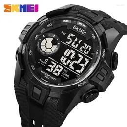 Wristwatches SKMEI 2123 Mens Casual Back Light Display 5Bar Waterproof Wristwatch Date Alarm Clock Digital Movement Stopwatch Sports Watches