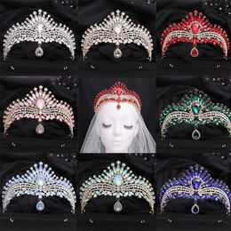 Luxury Silver Colour Crystal Bridal Jewellery Sets Rhinestone Tiaras Crown Necklace Earrings Alloy Wedding Dubai Jewellery 240419