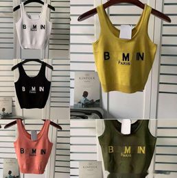 Fashion niche brand Baba New Spring Summer Knitting Designer Tank Top Women Luxury Jacquard Letter U-neck Short Vest Croptop Outfit 666