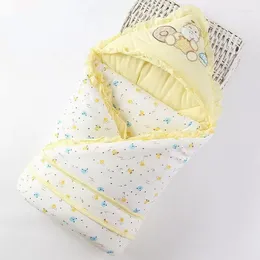 Blankets 90x90cm Born Sleeping Bag Anti-kick Baby Blanket Cotton Envelope Cartoon Swaddle Wrap Bed Quilt