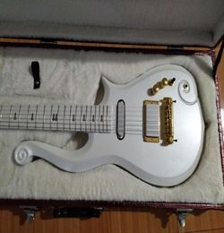 Super Rare Prince Cloud White Electric Guitar Alder Body Maple Neck Wrap Around Bridge Deluxe Purple Croco Leather Hardcase Whi5998879