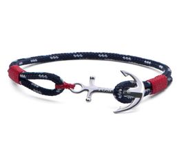 Tom Hope 4 size red thread chains stainless steel anchor charms bracelet with box and TH013363367