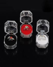 new arrival popular Portable Acrylic Transparent Rings Earring Display Box Wedding Jewellery Package Box Whole 8916234