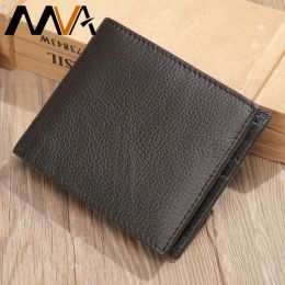 Wallets MVA Men's Genuine Leather Wallet Men Credit Card Wallet Slim Male Wallets Money Clip For Men Card Holder Men's Designer Purse