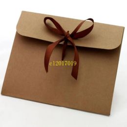 100pcs S L Kraft Paper Pocket Bag Kerchief Handkerchief Silk Scarf Packing Boxes Card Gift Envelope Ribbon Box Wholesale ZZ