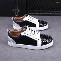 Casual Shoes Italian Brand Designer Men Fashion Natural Leather Lace-up Flats Rivet Shoe Stage Nightclub Dress Platform Footwear Zapato