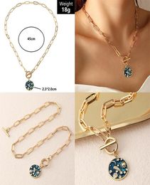 Pendant Necklaces Punk Retro INS Geometry Airplane Sun Necklace Statement Choker Clavicle Chain For Women Female Boho JewelryPenda8131839