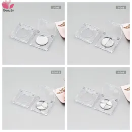 Storage Bottles Mini Square Eyeshadow Powder Case With Clear Cap&Aluminum Plate Plastic DIY Blush Container Makeup Tools