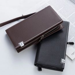 Wallets Genuine Leather Men Wallets Long Style High Quality Card Holder Male Purse Zipper Large Capacity Brand Wallet for Men