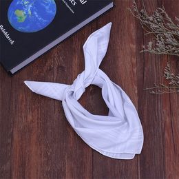 40cm Cotton White Handkerchief Soft Sweat Absorption Women Men Square Handkerchief Pure Colour DIY Blank handkerchief Christmas Gift LT934