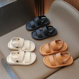 Sandals 2024 Summer Baby Boys Fashion Beach Sandals Open Toe Breathable Two Wear Casual Shoes Kids School Sandals Children Slippers 240419