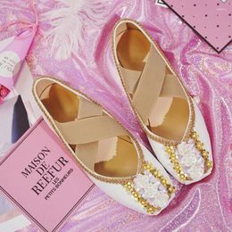 Casual Shoes Handmade Women Diamond Sequin Flower Retro Lady Flat Square Toe Ballet Flats Women's Single Elegant Elastic Band