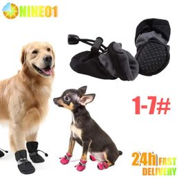 Dog Boots With Suspenders Waterproof Shoes Paw Protectors Adjustable Pet Clothing Booties For Winter Outdoor Supplies 240411